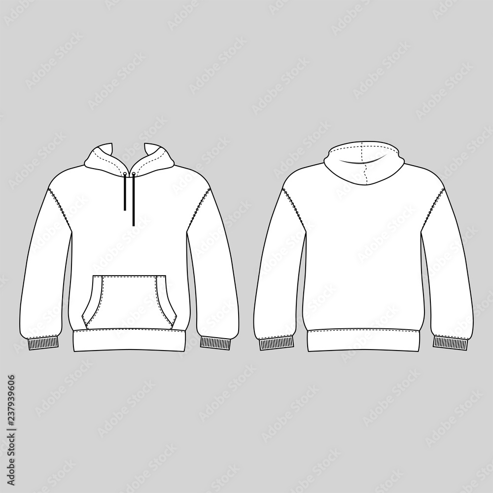 Hoodie man template (front, back views) Hoodie man template (front, back views)