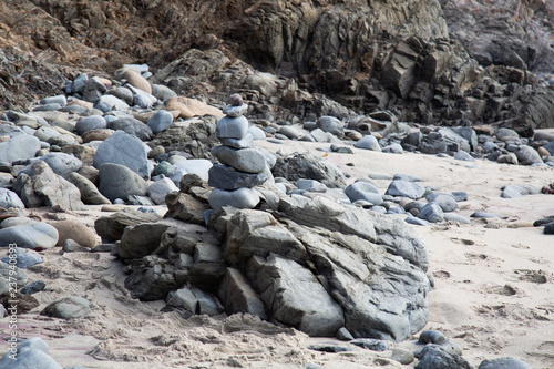 Stones pyramid on the beach