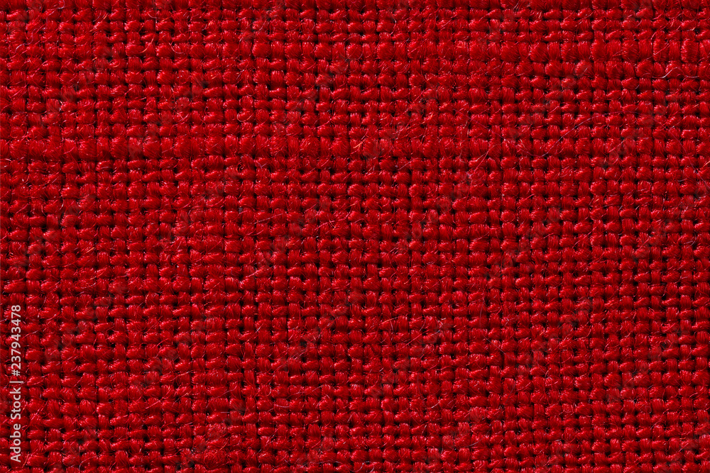 Red fabric of cloth texture background. Detail of textile material close-up. Red fabric of cloth texture background. Detail of textile material close-up.