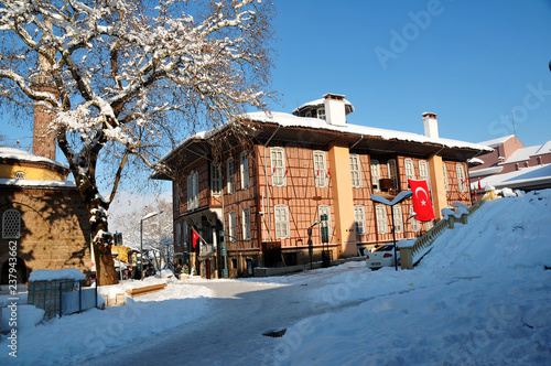 snow covered bursa historic town hall © recepelal