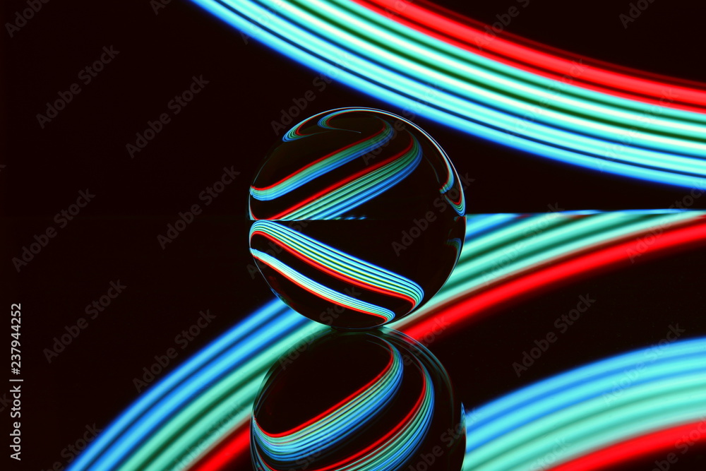 Obraz premium Glaskugel, Licht Kunst, Hintergrund, Licht