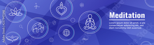 Zen Meditation Mandala Design Symbol Concept with Swirly Yoga Embellishments Web  Header Banner