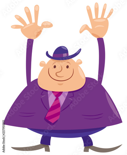 happy man or businessman cartoon character