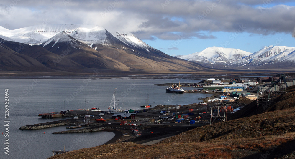 Port in Longyearbyen, Adventfjord, Svalbard
