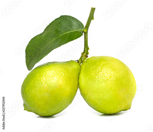 Two lemons Fruit isolated on white background
