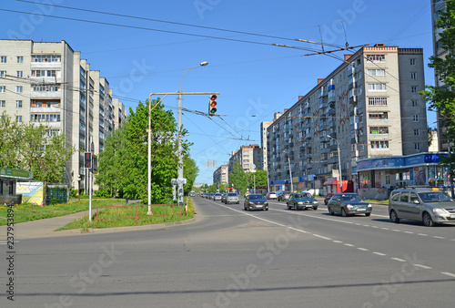 RYBINSK  RUSSIA. A view of Plekhanov Street with the residential development of the 1970th years