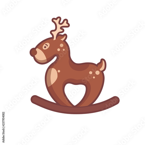 cute vector character children's rocking  toy christmas deer. Vector illustration design for t-shirt graphics, posters, book and other uses