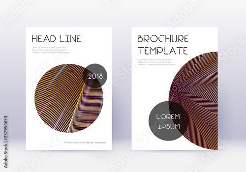 Trendy cover design template set. Gold abstract li