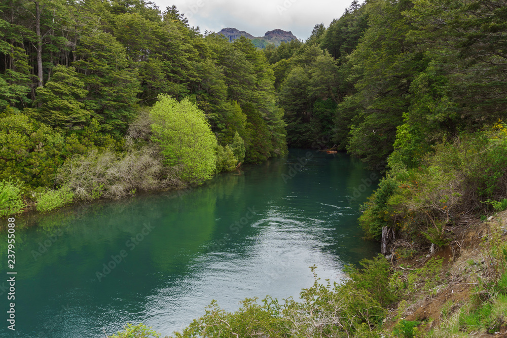 Turquoise Colorful Frías River Nahuel Huapi National Park, Patagonia, Argentina Turquoise Colorful Frías River Nahuel Huapi National Park, Patagonia, Argentina