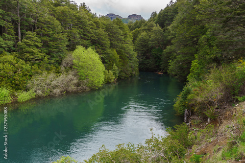 Turquoise Colorful Fr  as River Nahuel Huapi National Park  Patagonia  Argentina