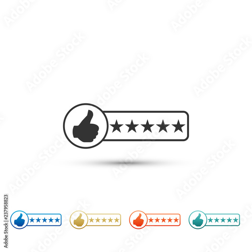 Consumer or customer product rating icon isolated on white background. Set elements in colored icons. Flat design. Vector Illustration