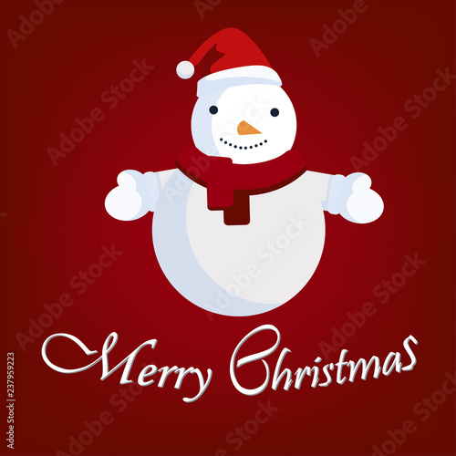Snowman and Merry Chrismas cards.Vector illustration