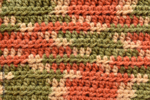 a seamless crocheted texture orange,green and beige, © Blessings Captured