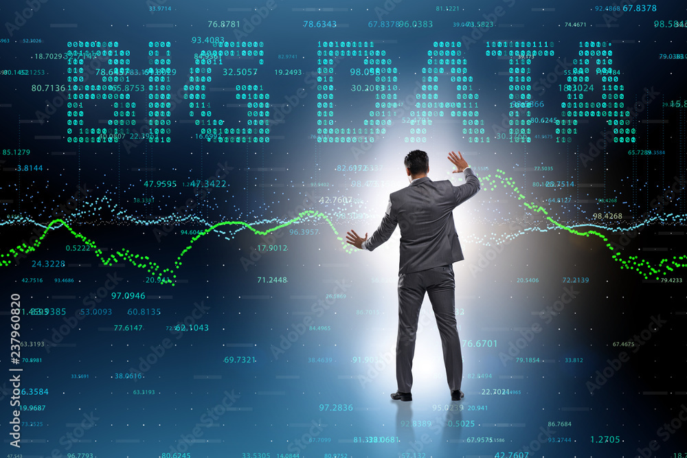 Fintech financial big data concept with analyst Fintech financial big data concept with analyst