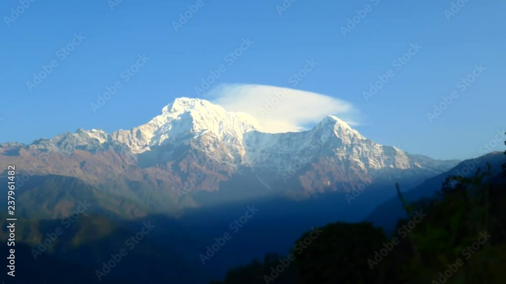Annapurna South Peak and pass in the Himalaya mountains, Annapurna region, Nepal 4K Annapurna South Peak and pass in the Himalaya mountains, Annapurna region, Nepal 4K