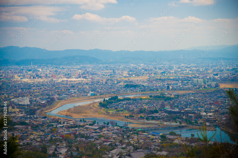Cityscape of Kyoto, Japan. Kyoto is one of the important cities in Japan for cultures and business markets.
