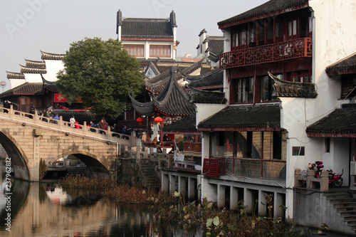 Bridge and old town in China