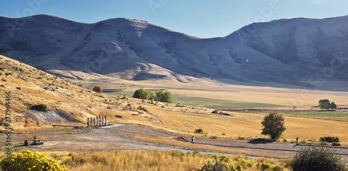 Mantua Reservoir landscape views. Mantua is a small town on the eastern edge Box Elder County, Historically known as Box Elder Valley, Copenhagen, Flaxville, Geneva, Hunsaker Valley in Utah, United St