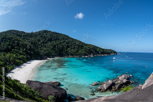 Tropical island Koh Similan view from Sail rock view point over 