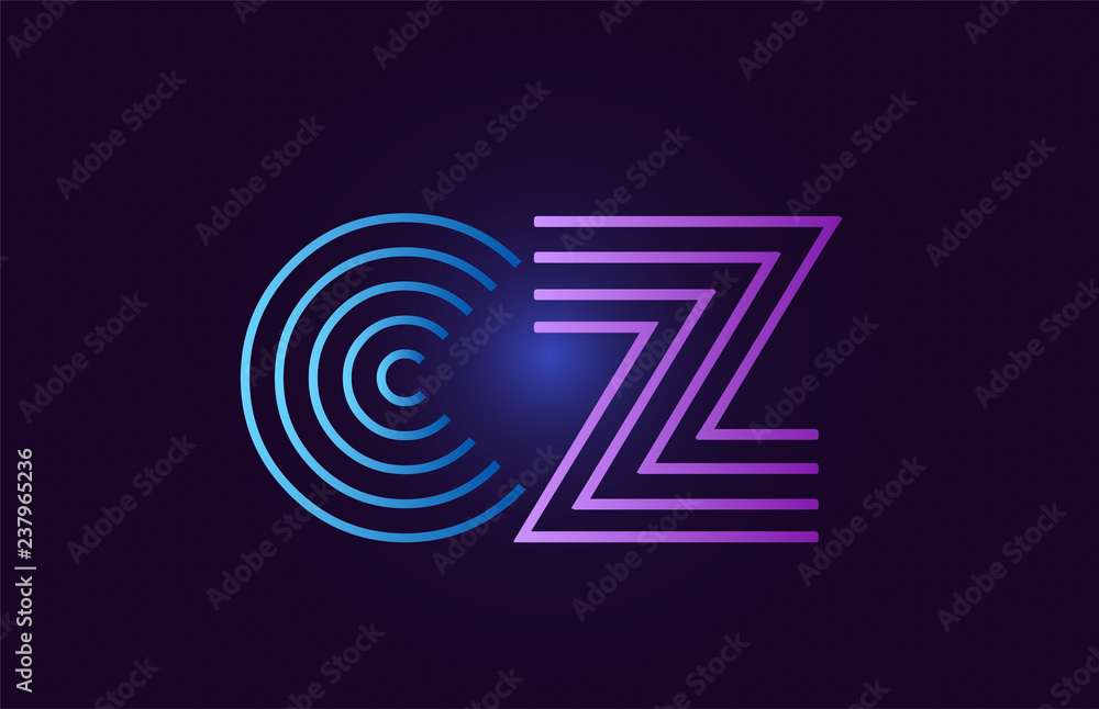 blue pink cz c z gradient alphabet letter combination logo icon design blue pink cz c z gradient alphabet letter combination logo icon design