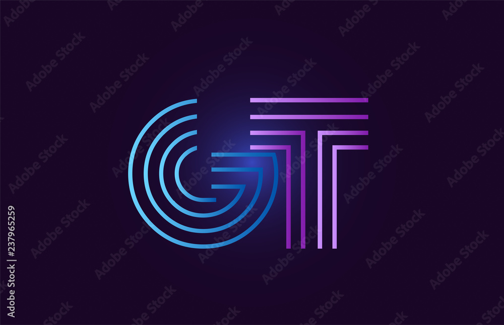 blue pink gt g t gradient alphabet letter combination logo icon design blue pink gt g t gradient alphabet letter combination logo icon design