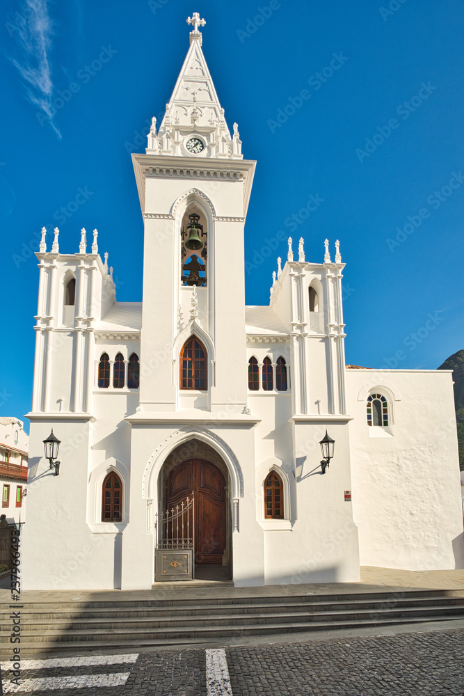Los Silos the beautiful little town between the Atlantic coast and the Teno mountains - the church Nuestra Señora de la Luz.