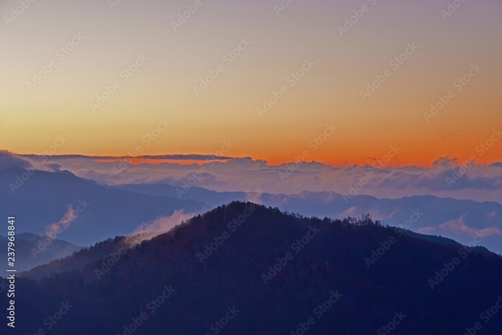 大台ケ原山で見た幻想的な夕暮れ情景