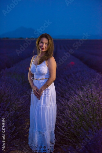 portrait of and asian woman in lavender flower field
