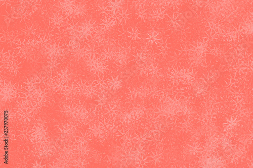 Living Coral - Color of the year 2019, Millennial Pink Snowflake Confetti Pattern Background