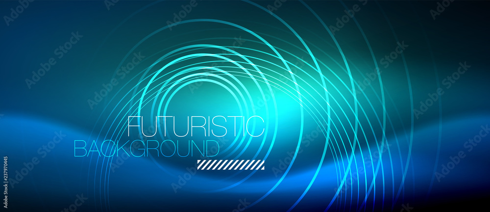 Neon glowing circles background Neon glowing circles background