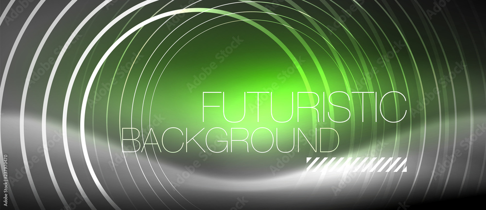 Neon circles abstract background, shiny lines Neon circles abstract background, shiny lines