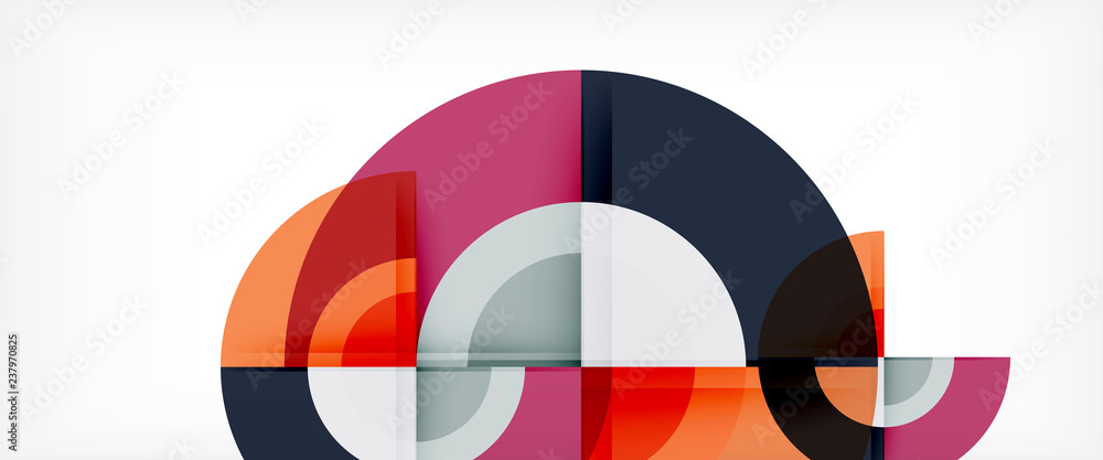 Modern geometric circles abstract background, colorful round shapes with shadow effects Modern geometric circles abstract background, colorful round shapes with shadow effects
