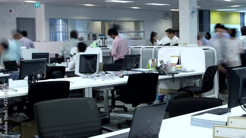 Office workers working together, Time lapse 