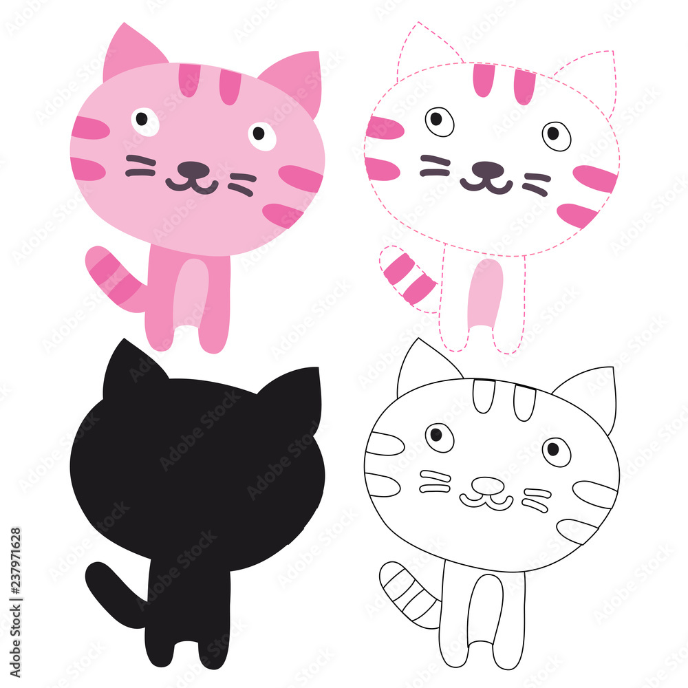 cat worksheet vector design cat worksheet vector design