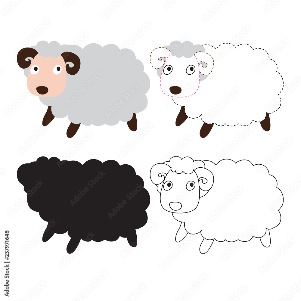 sheep worksheet vector design sheep worksheet vector design