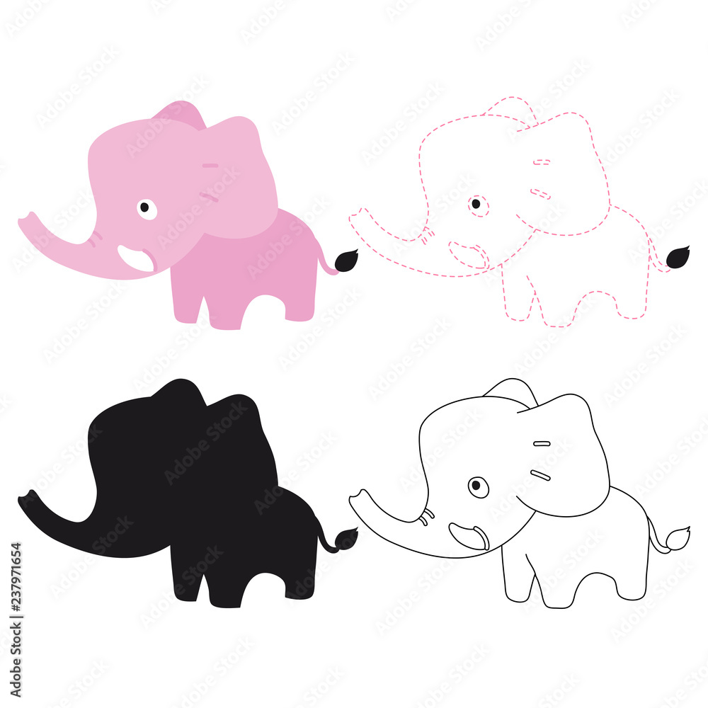 elephant worksheet vector design elephant worksheet vector design