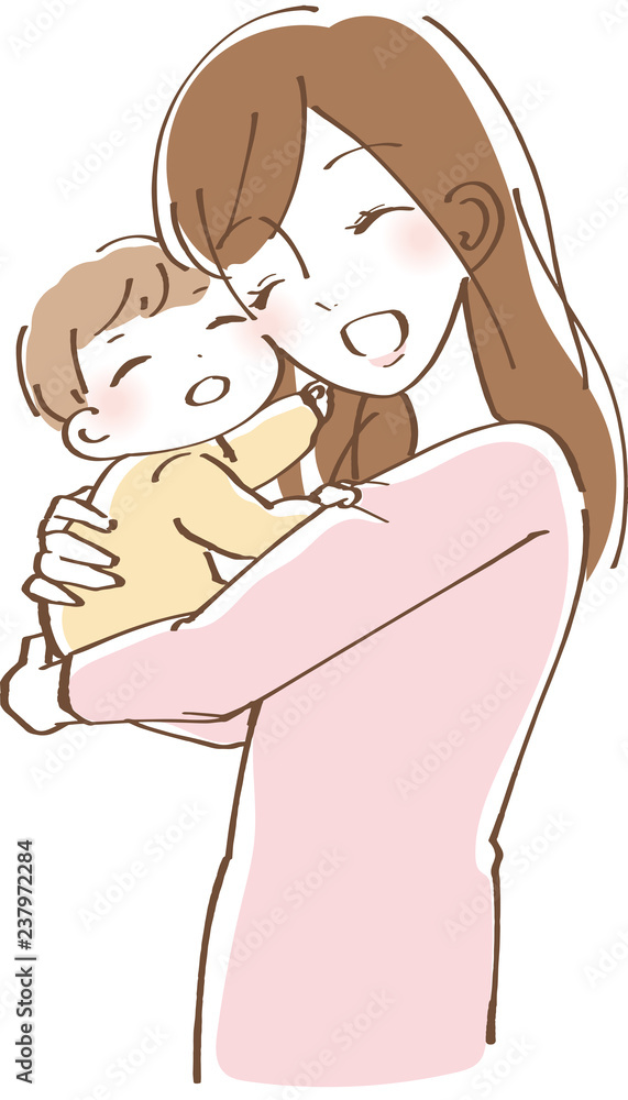 赤ちゃんを抱っこする女性 イラスト 赤ちゃんを抱っこする女性 イラスト