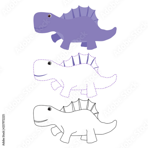 dinosaur worksheet vector design