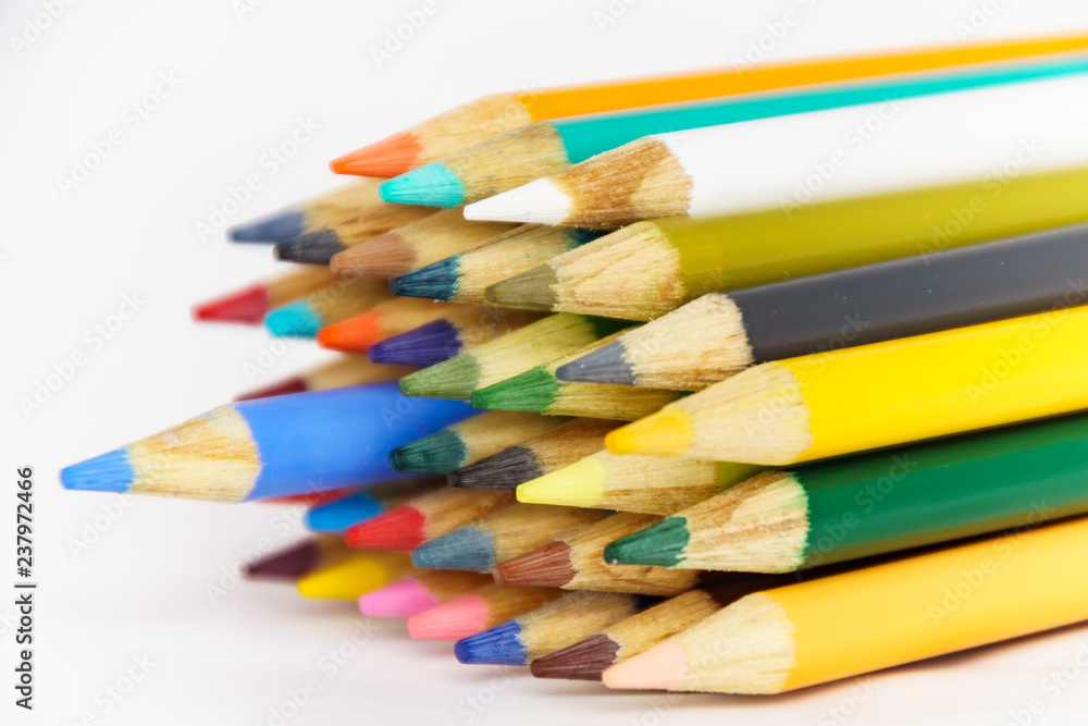 Fototapeta premium Colored pencils closeup