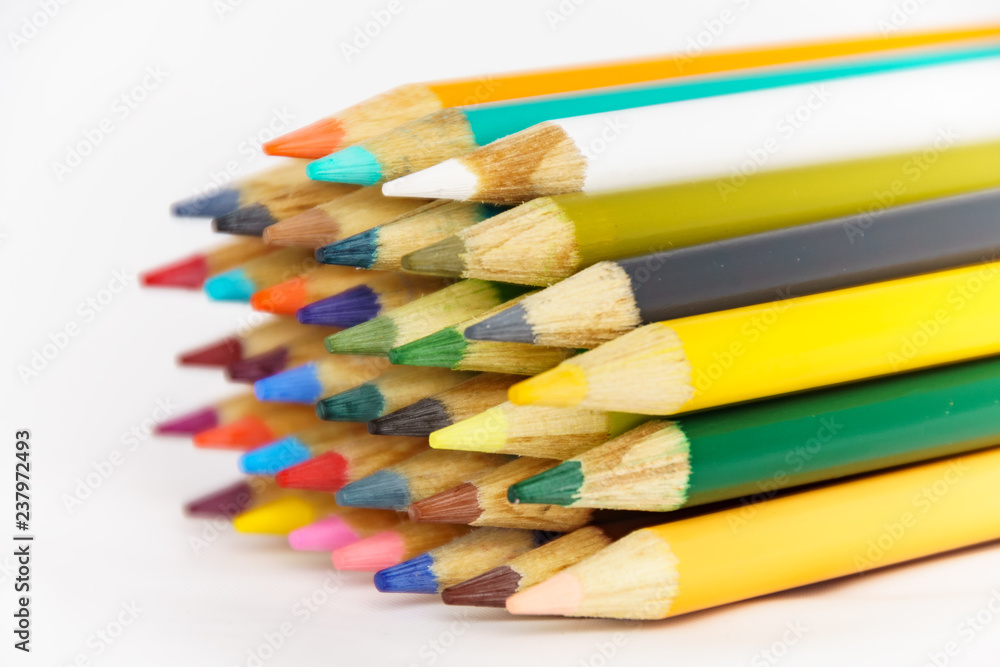 Fototapeta premium Colored pencils closeup