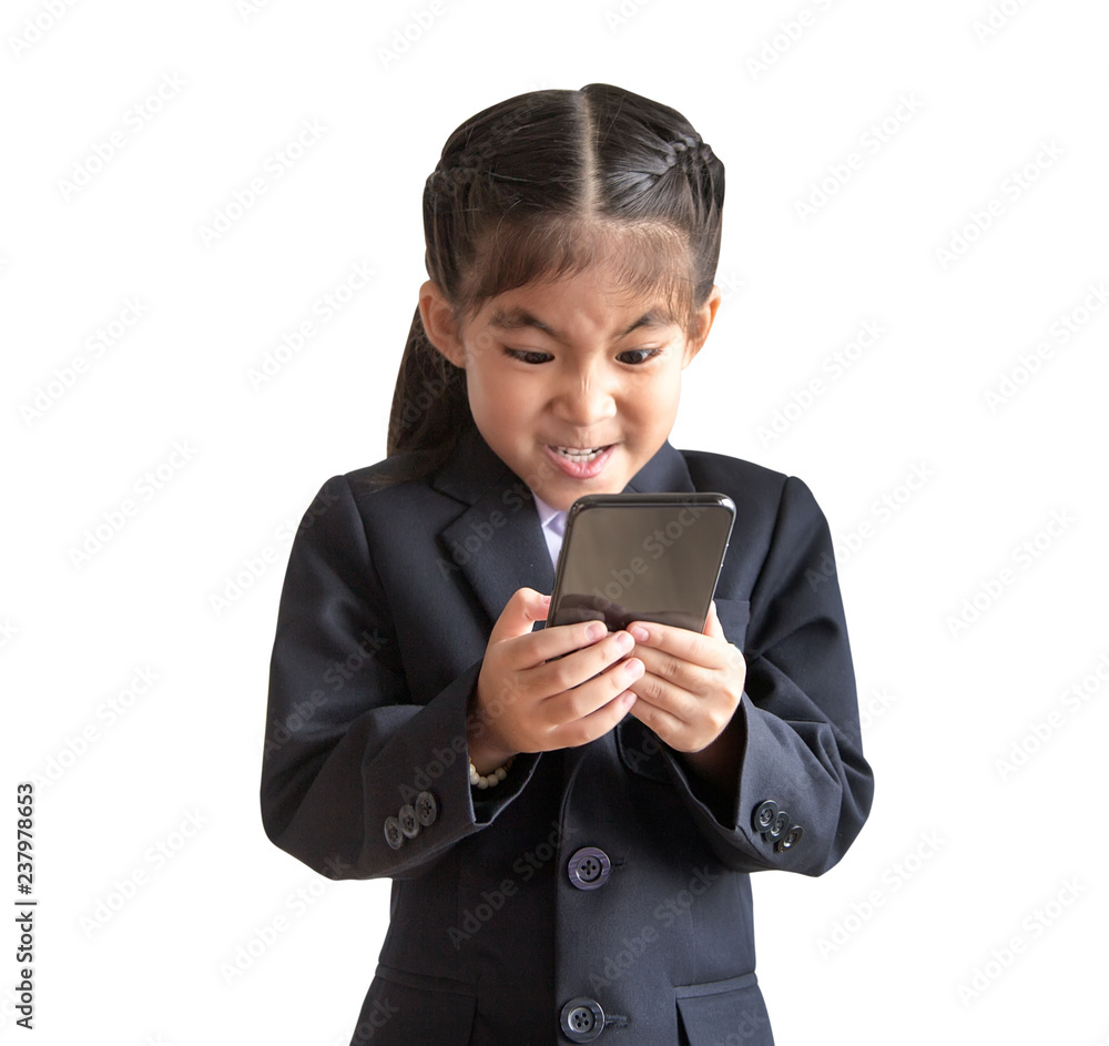 Fototapeta premium asian kids model with business uniform in portrait model.