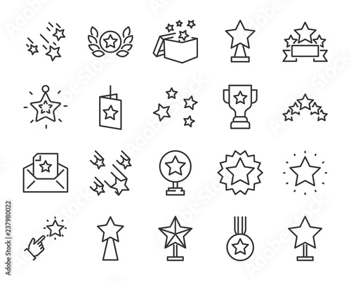 set of star icons, such as celebration, success, glory, sparkle, award, premium