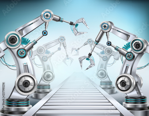 Robotic Arm Realistic Composition