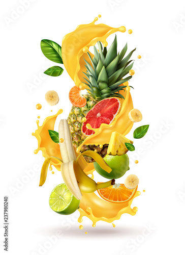 Tropical Cocktail Burst Composition