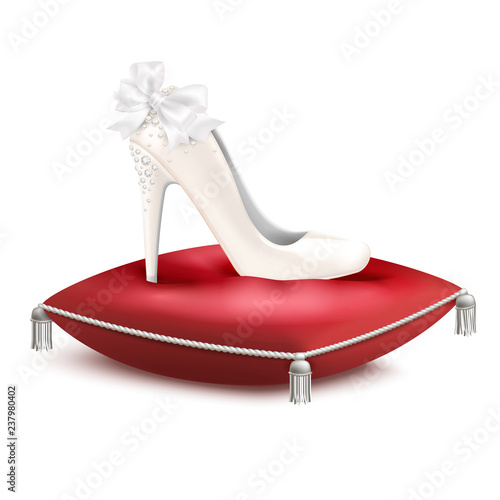 Princess Shoe Pillow Realistic Composition