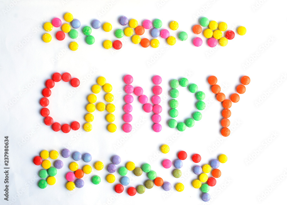 colorful chocolate coated candy backgrounds above