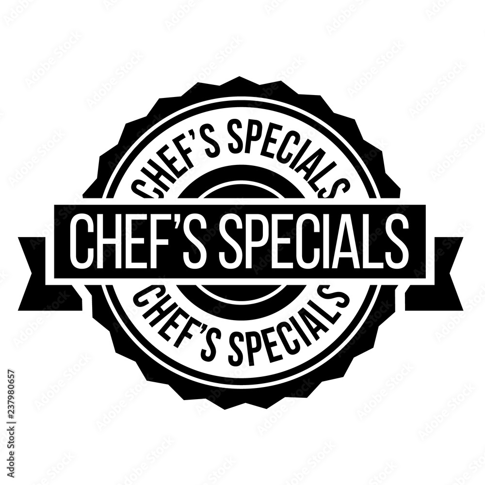 Obraz premium chef specials stamp on white