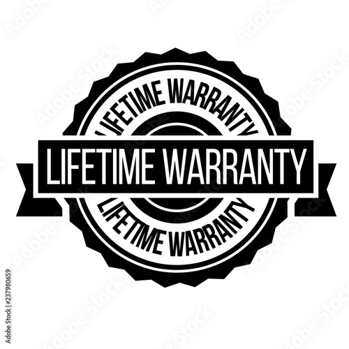 lifetime warranty stamp on white