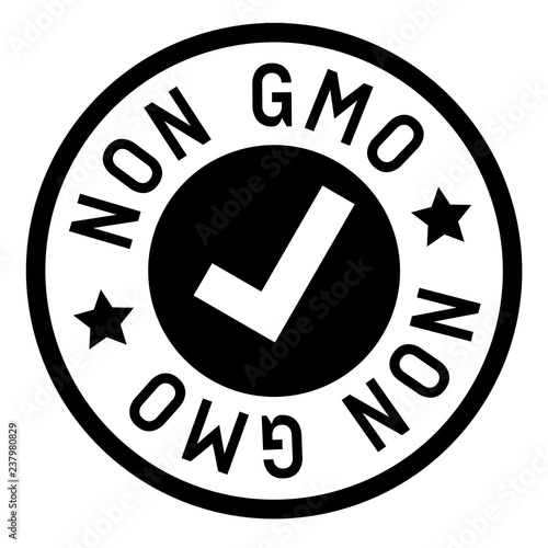 non gmo stamp on white
