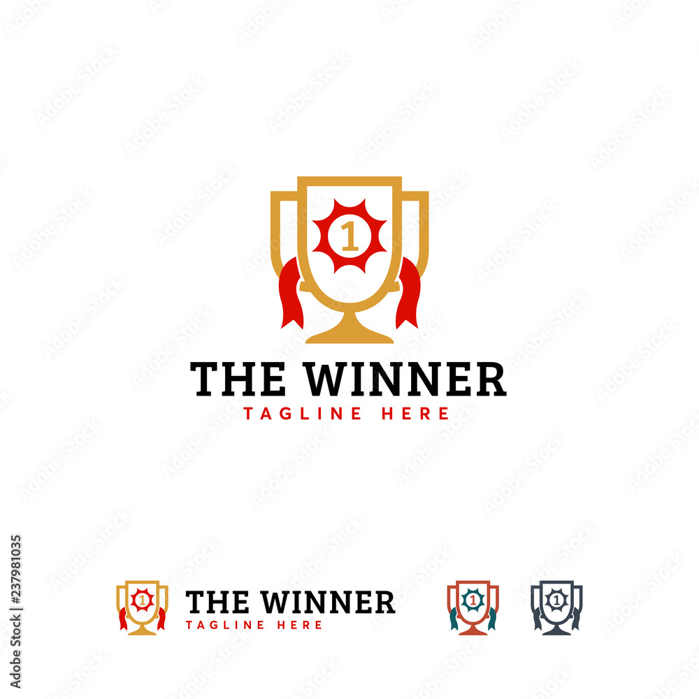 Winner logo designs template, Trophy logo symbol icon